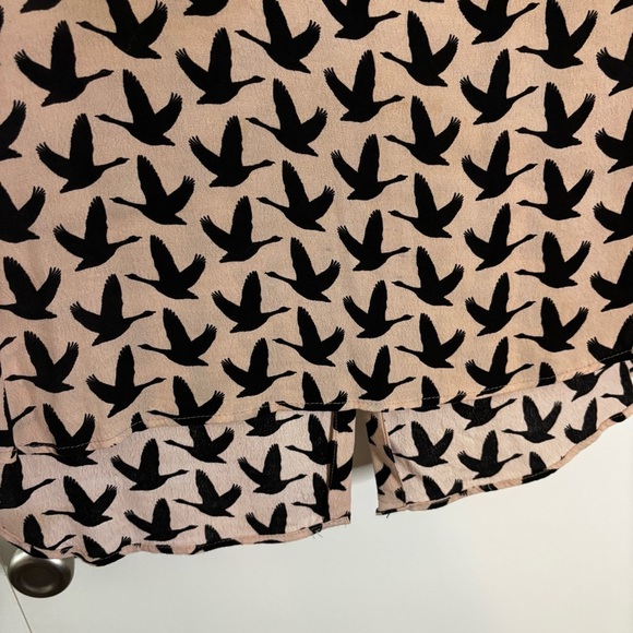 H&M Beige Pink Long Sleeve Blouse Size 10 - Picture 7 of 12